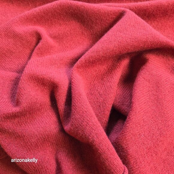 Knit Cashmere Wrap Scarf Brick Rust Red - Picture 11 of 15